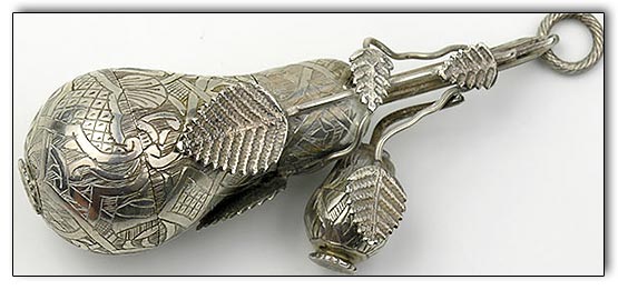 Rare 18th C. German Silver Vinaigrette Spice Holder 