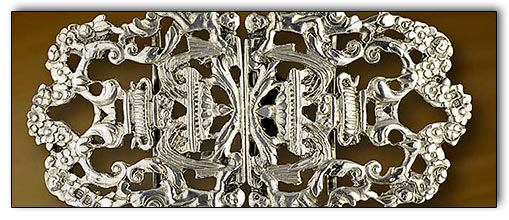 Antique Sterling Silver Buckle with Cherubs Design 