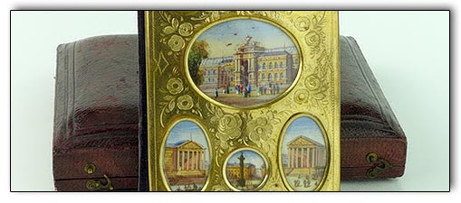 Exquisite Ormolu & Painted French Calendar Book IOB 